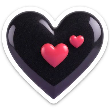 heart with black glitter sticker