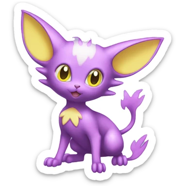 Shiny Noibat-Skitty-Espeon-fusion-hybrid full body sticker