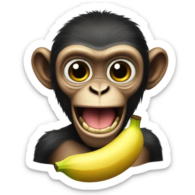 freaky monkey with banana sticker