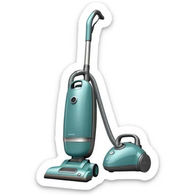 Closeup of dusty Teal tilted upright vacuum cleaner  sticker