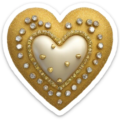 A golden heart, encrusted with jewels sticker