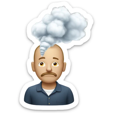 Large white person vaping sticker