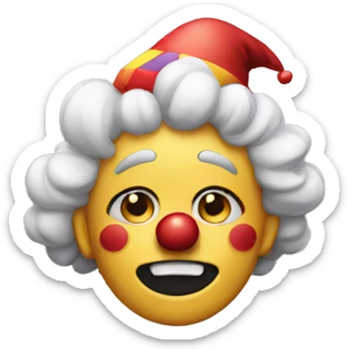 Clown emoji smiling and crying sticker