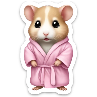 baby hamster in light pink robe full body sticker