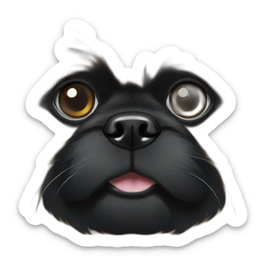 Black face pekingese beige body sticker