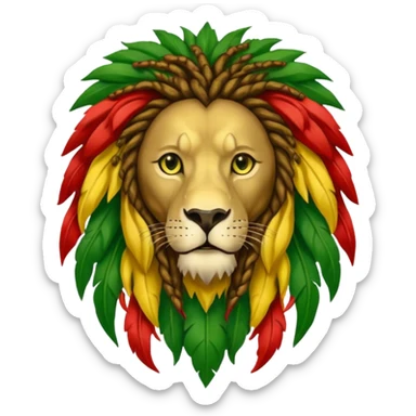 Bob Marley heraldic crest with ethiopian colors sticker