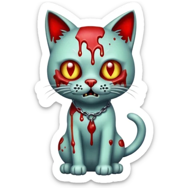 bloody zombie cat full body sticker