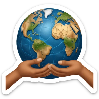 world at fingertips sticker