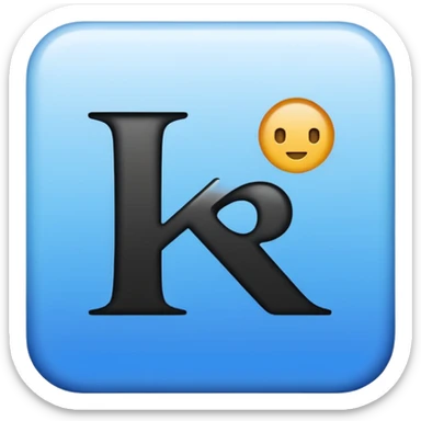 Please recreate an emoji with a square blue background that has the English letters ‘KR’ on it. sticker