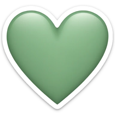 Sage green heart sticker