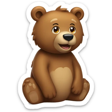 light brown bear tumb up sticker