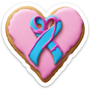 Heart cookie, suicide awareness ribbon sticker