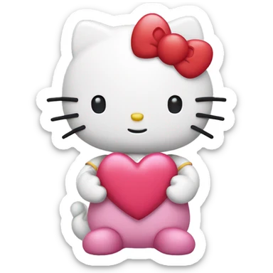 Hello kitty with heart sticker