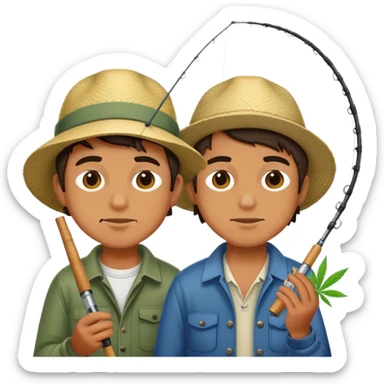 boys fishing in the sun smoking weed sticker
