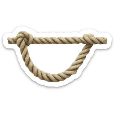 Rope tide to a stick sticker
