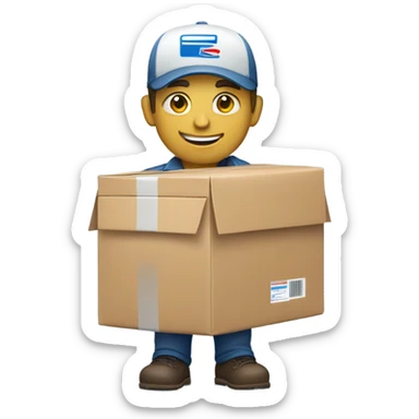 white mail carrier with a packa sticker