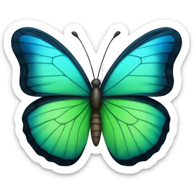 Blue and green butterfly  sticker