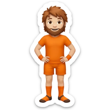 orange cool cave man and brown feet socks orange sticker