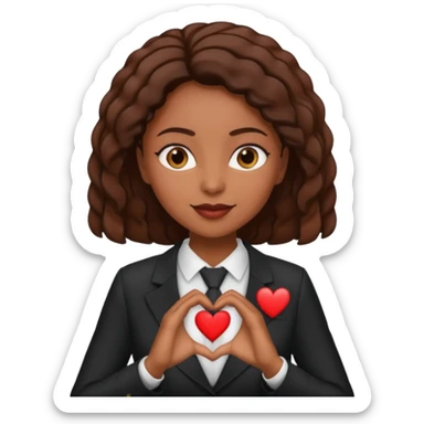 Black woman lawyer making heart shape with hands sticker