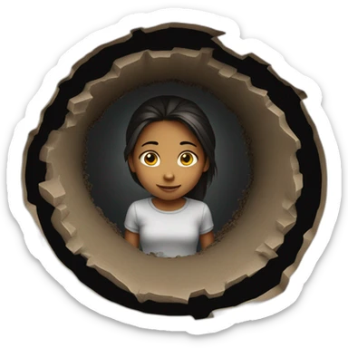 girl-disappearing-in-black-hole-in-the-ground sticker