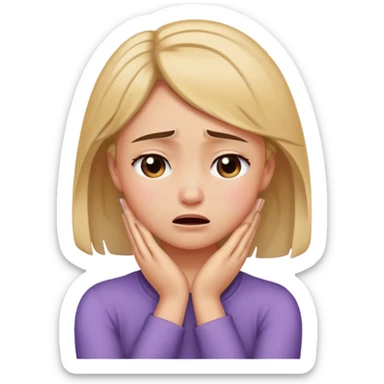 Girl crying with arms holding neck crossed  sticker