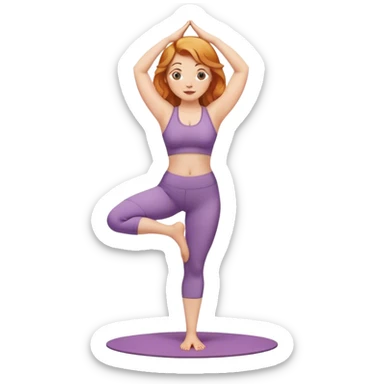 Strawberry blonde girl standing yoga curvy sticker