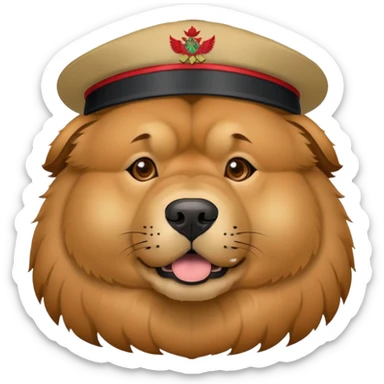 Chow-chow wearing Albania hat sticker