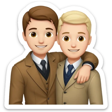 Boyfriend looks great. I'm white and I'm a man. We are gay couple sticker