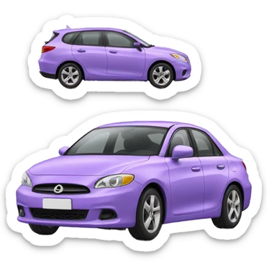 Lavender purple car emoji sticker