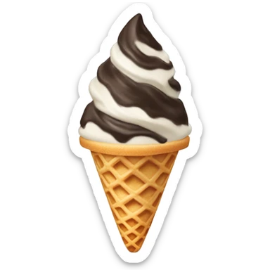 Cookies cream ice cream in a waffle cone sticker