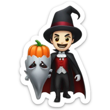 Dracula and carot pursuit sticker