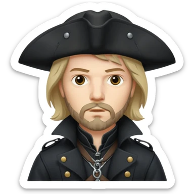 Athos, musketeer in black trench coat sticker