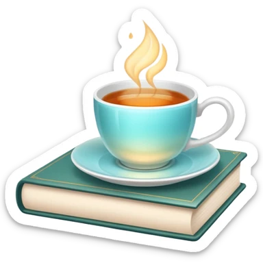 ethereal books and tea or coffee sticker