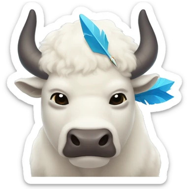 appa white bison with arrowfrom avatar the last airbender with blue arrow on forehead sticker