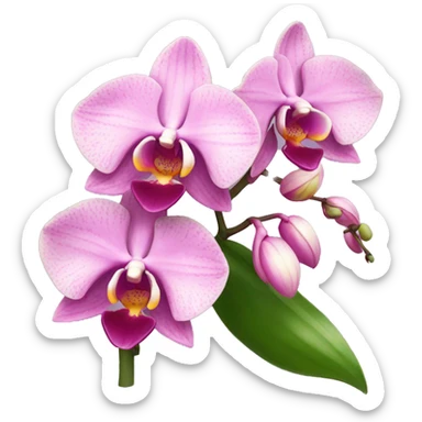 Orchid flower pink sticker