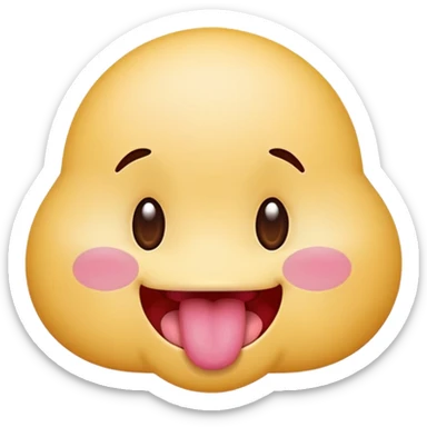 tongue out emoji kawaii face cute face :3 tongue out silly and fun adorable emoji sticker