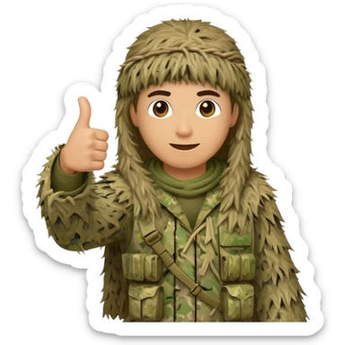 Ghillie suit thumbs up sticker