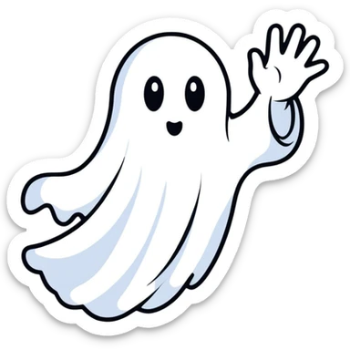 ghost waving, similar to Slack emoji spirit-wave sticker
