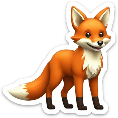 8bit styled happy fox sticker