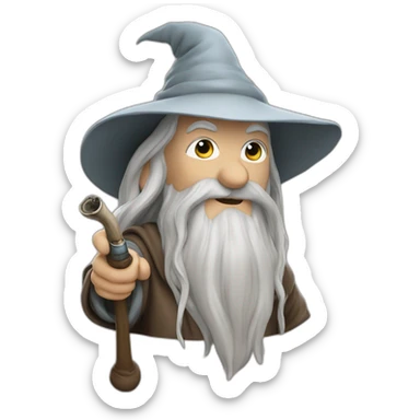 Gandalf with a pipe sticker