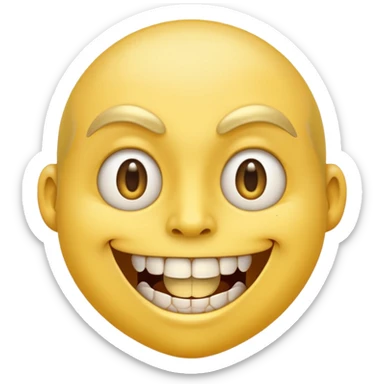 🤨 this emoji but pointing at a gold tooth in its mouth sticker