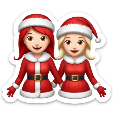 Make an emoji of a couple but as Santa Claws and female Santa Claws sticker