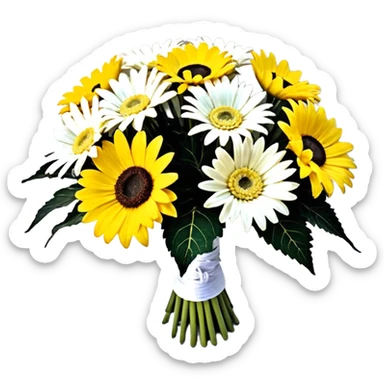 букет из только ромашек полевых маленьких  sticker