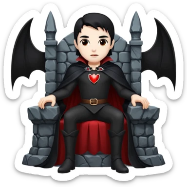 realistic vampire in a throne sticker