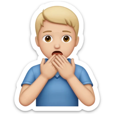 Choking self out emoji using hands sticker