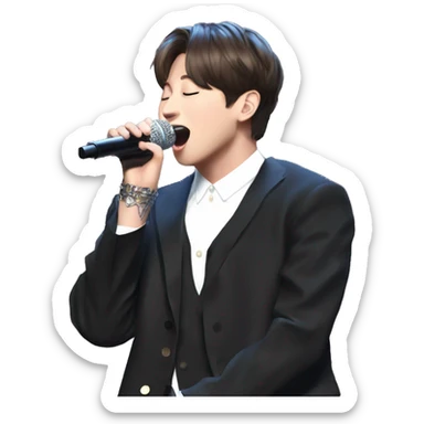 Jungkook singing on stage sticker