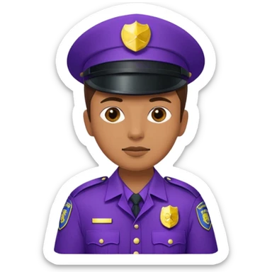 police with purple uniform sticker