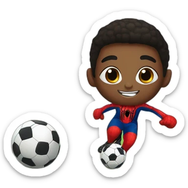 Miles Morales Teen Spider-Man as a soccer player sticker