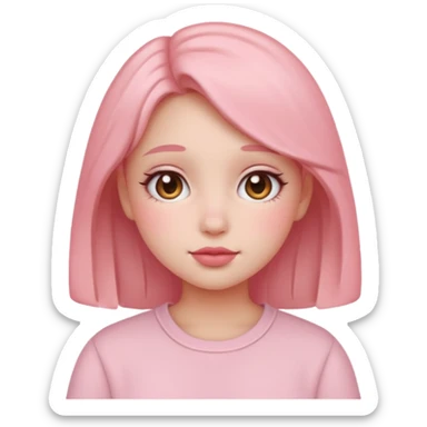 “Emoji girl, soft girl aesthetic, pink blush sticker