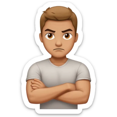 Mad face crossing arms sticker